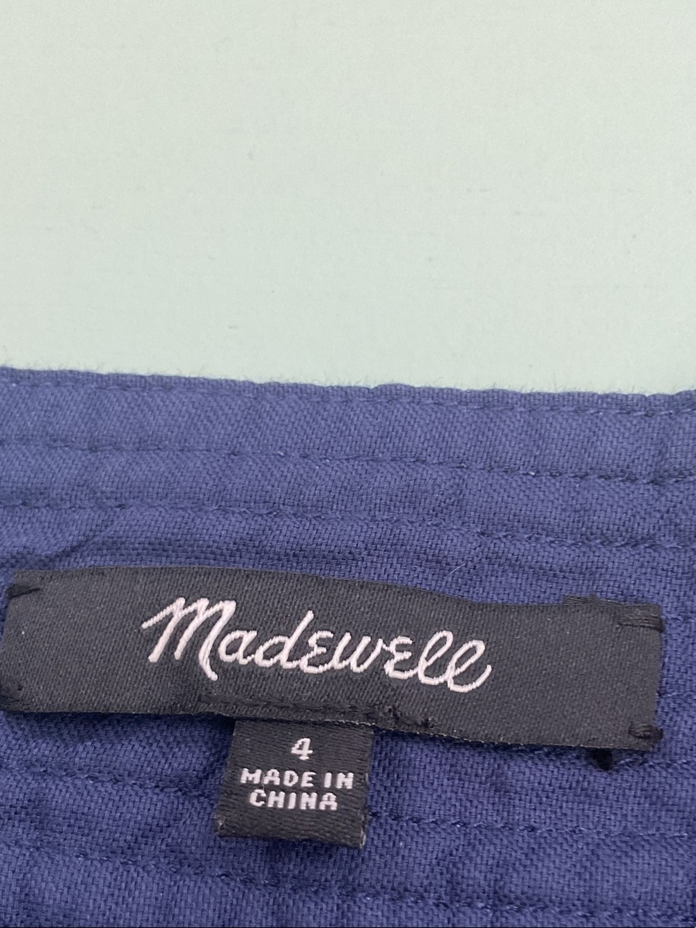 Madewell Navy Button-Trim 100% Cotton A-Line Skirt - Picture 5 of 11